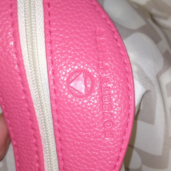 Poverty Flats pink tote handbag gold lining - Picture 14 of 17